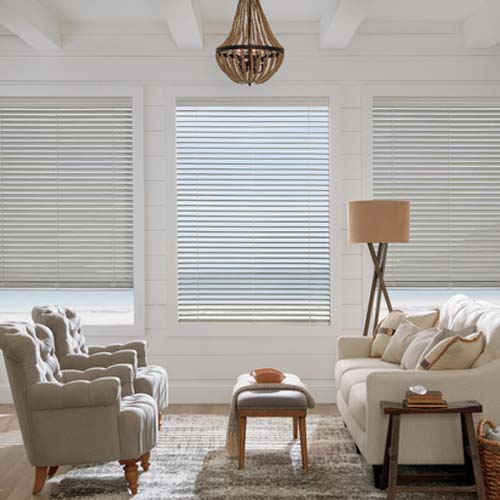 Everwood® Alternative Wood Blinds in Living Room