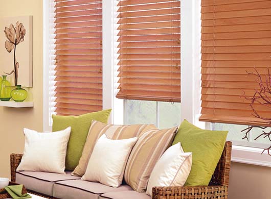 Parkland® Wood Blinds in Sunroom