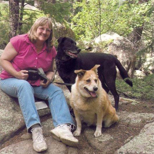 Pat with Her Dogs